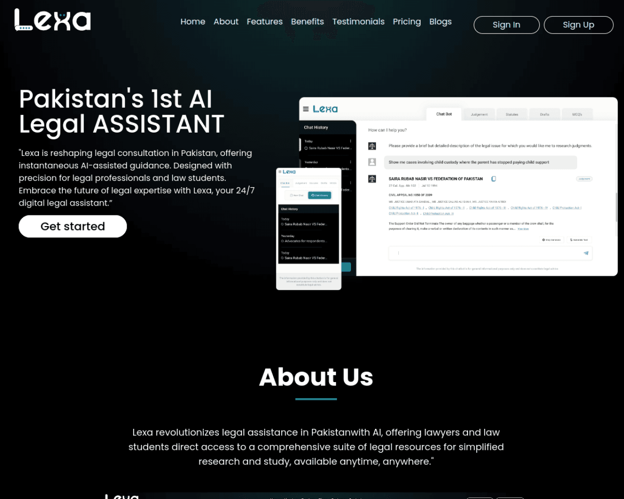 Lexa — Legal Tech · AI live site screenshot